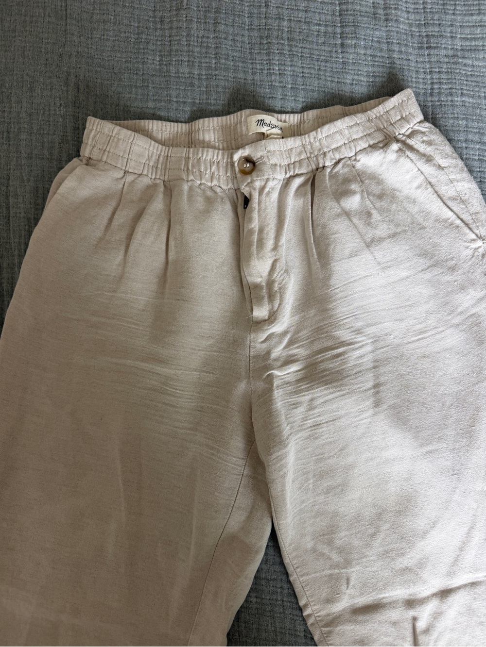 Madewell Light Taupe Linen-Blend Joggers